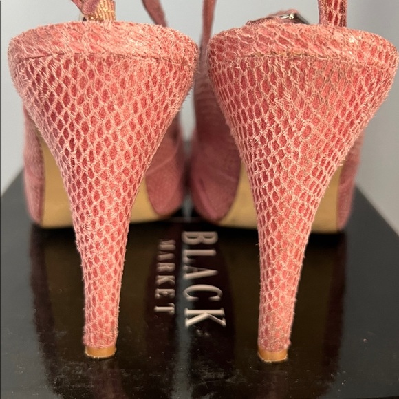 White House Black Market Pink Peep-Toe Heels - Picture 5 of 7